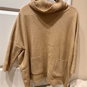 LOFT Camel Cowl Neck Sweater